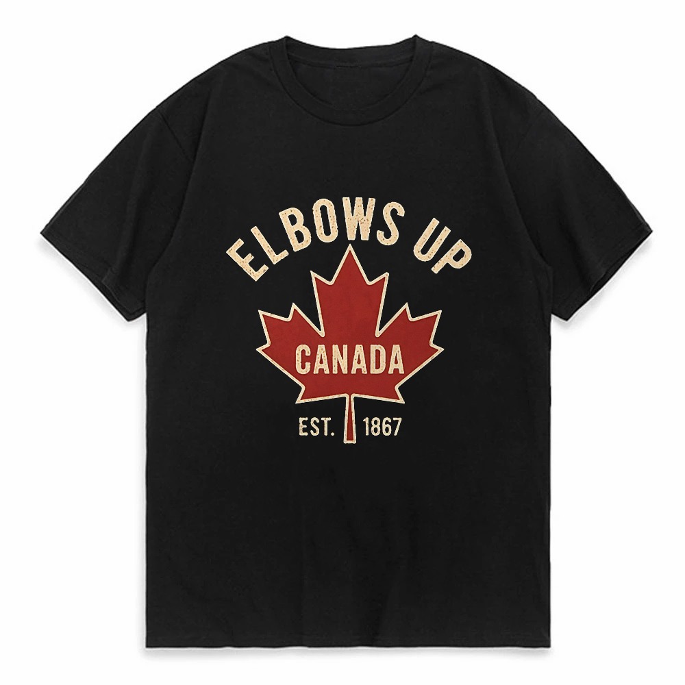 Summer Clothing Women Canada - エルボーズアップ カナダ Tシャツ（男女兼用）、夏用カジュアルレトロデザイン、カエデの葉のグラフィックプリント、半袖、ファッションメンズウェア。