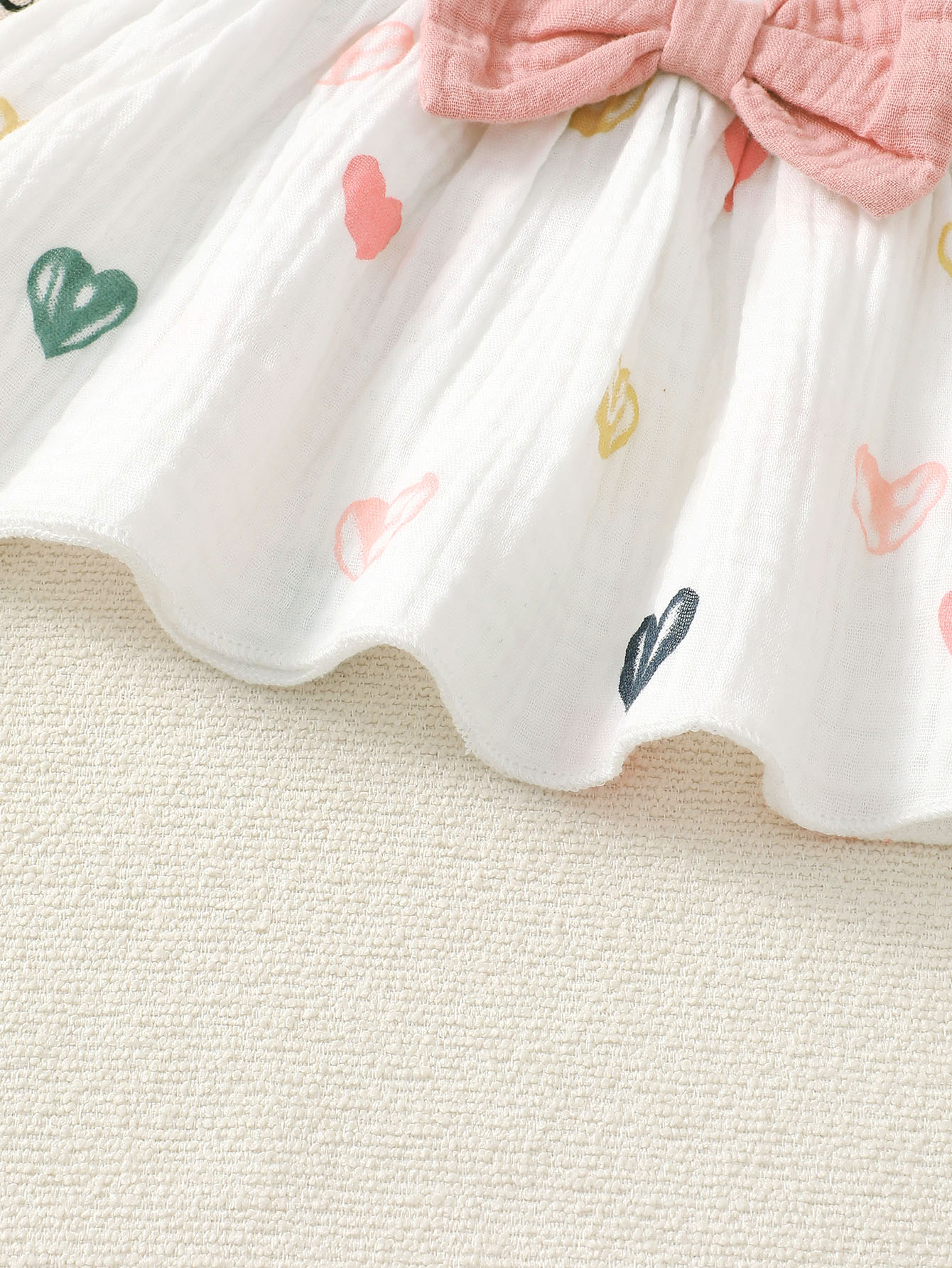 2点セットのベビーガール用服。ハート柄のフリル袖トップスとシ - Summer Clothing Baby Girl のレビューと価格