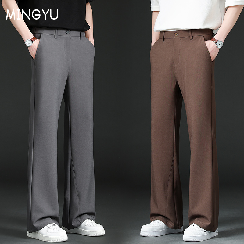 ブランド服春夏スムースフレアパンツ男性ビジネス弾性ウエストス - Summer Clothing Brands のレビューと価格