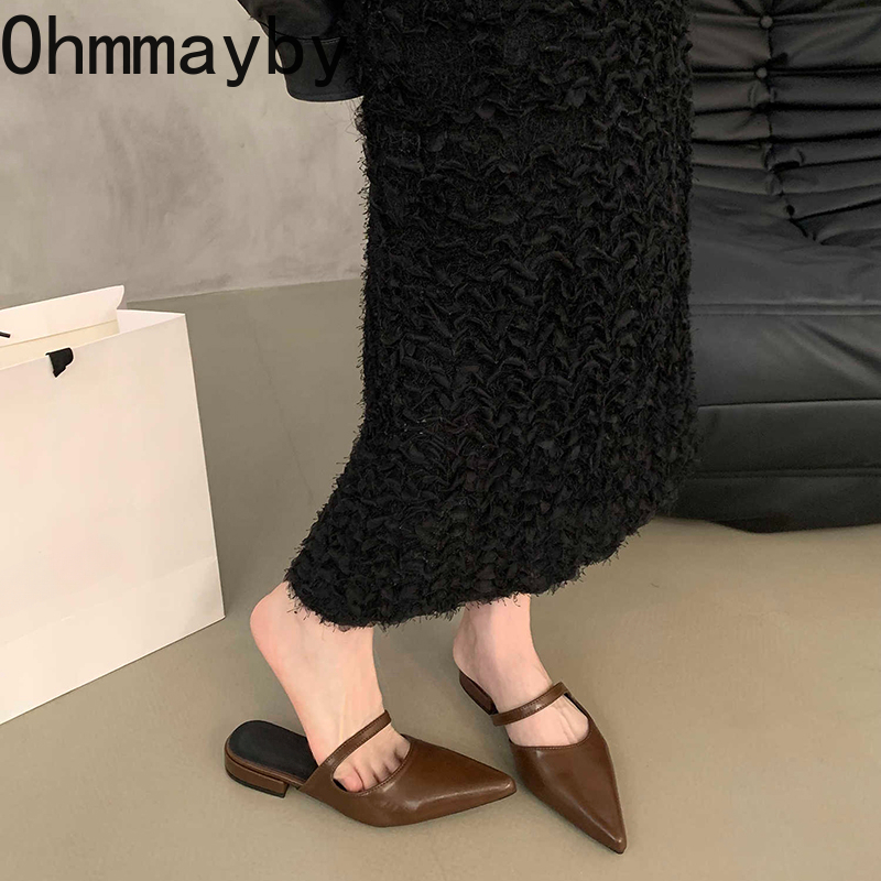 春夏ポインテッドトゥ女性ミュールスリッパファッション浅いパー - Summer Clothing Stores のレビューと価格