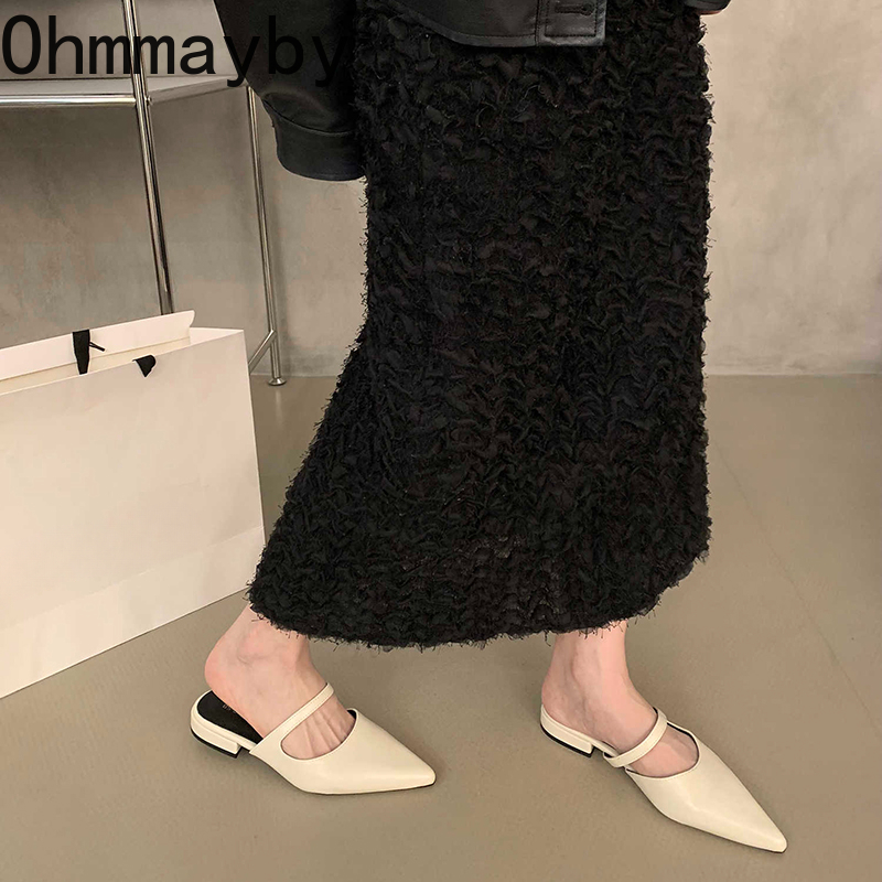 春夏ポインテッドトゥ女性ミュールスリッパファッション浅いパー - Summer Clothing Stores のレビューと価格